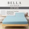 image:imageBella Coterie Luxury Bamboo Viscose King Size Sheet Set  Organically Grown  Cooling  Ultra Soft amp Breathable  18 Deep Pocket w Corner Straps  Hypoallergenic White06  Coastal Blue