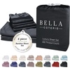 image:imageBella Coterie Luxury Bamboo Viscose King Size Sheet Set  Organically Grown  Cooling  Ultra Soft amp Breathable  18 Deep Pocket w Corner Straps  Hypoallergenic White11  Black