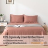 image:imageBella Coterie Luxury Bamboo Viscose King Size Sheet Set  Organically Grown  Cooling  Ultra Soft amp Breathable  18 Deep Pocket w Corner Straps  Hypoallergenic White16  Raisin