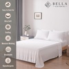 image:imageBella Coterie Luxury Bamboo Viscose King Size Sheet Set  Organically Grown  Cooling  Ultra Soft amp Breathable  18 Deep Pocket w Corner Straps  Hypoallergenic White01  White