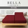 image:imageBella Coterie Luxury Bamboo Viscose King Size Sheet Set  Organically Grown  Cooling  Ultra Soft amp Breathable  18 Deep Pocket w Corner Straps  Hypoallergenic White17  Merlot
