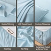 image:imageBella Coterie Luxury Bamboo Viscose King Size Sheet Set  Organically Grown  Cooling  Ultra Soft amp Breathable  18 Deep Pocket w Corner Straps  Hypoallergenic White06  Coastal Blue