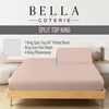 image:imageBella Coterie Luxury Bamboo Viscose King Size Sheet Set  Organically Grown  Cooling  Ultra Soft amp Breathable  18 Deep Pocket w Corner Straps  Hypoallergenic White18  Dusty Rose