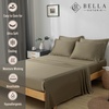image:imageBella Coterie Luxury Bamboo Viscose King Size Sheet Set  Organically Grown  Cooling  Ultra Soft amp Breathable  18 Deep Pocket w Corner Straps  Hypoallergenic White14  Olive