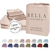 image:imageBella Coterie Luxury Bamboo Viscose King Size Sheet Set  Organically Grown  Cooling  Ultra Soft amp Breathable  18 Deep Pocket w Corner Straps  Hypoallergenic White18  Dusty Rose