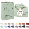 image:imageBella Coterie Luxury Bamboo Viscose King Size Sheet Set  Organically Grown  Cooling  Ultra Soft amp Breathable  18 Deep Pocket w Corner Straps  Hypoallergenic White07  Sea Glass