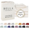 image:imageBella Coterie Luxury Bamboo Viscose King Size Sheet Set  Organically Grown  Cooling  Ultra Soft amp Breathable  18 Deep Pocket w Corner Straps  Hypoallergenic White03  Ivory