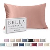 image:imageBella Coterie  Luxury Silk Pillowcase for Hair and Skin  King Size  30 Momme  100 Pure 6A Mulberry Silk  Super Soft  Perfectly Plush  Zipper Closure WhiteDusty Rose