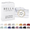 image:imageBella Coterie Luxury Bamboo Viscose King Size Sheet Set  Organically Grown  Cooling  Ultra Soft amp Breathable  18 Deep Pocket w Corner Straps  Hypoallergenic White01  White