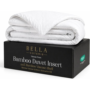 image:imageBella Coterie  Bamboo Viscose Duvet Insert KingCal King Size  All Season  Down Alternative Comforter  Hotel Luxury  Cooling  Ultra Soft  8 Secure Tie Loops  Machine Washable  106 x 94 WhiteFullQueen