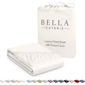 image:imageBella Coterie  Luxury Bamboo Viscose Queen Size Fitted Sheet Only  Organically Grown  Cooling For Hot Sleepers  Ultra Soft  18 Deep Pocket  With Corner Straps IvoryIvory