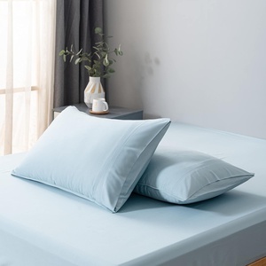 image:imageBella Coterie  Luxury Bamboo Viscose Standard Size Pillowcase Set  Organically Grown  Cooling For Hot Sleepers  Ultra Soft  Hypoallergenic  2 Pillowcases WhiteCoastal Blue