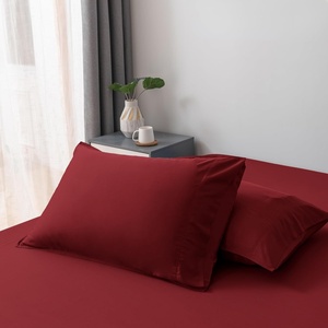 image:imageBella Coterie  Luxury Bamboo Viscose Standard Size Pillowcase Set  Organically Grown  Cooling For Hot Sleepers  Ultra Soft  Hypoallergenic  2 Pillowcases WhiteMerlot