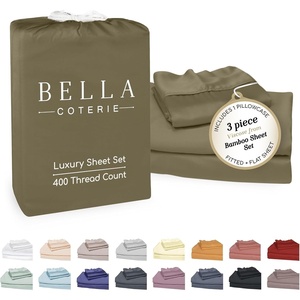 image:imageBella Coterie Luxury Bamboo Viscose King Size Sheet Set  Organically Grown  Cooling  Ultra Soft amp Breathable  18 Deep Pocket w Corner Straps  Hypoallergenic White14  Olive