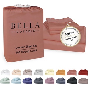 image:imageBella Coterie Luxury Bamboo Viscose King Size Sheet Set  Organically Grown  Cooling  Ultra Soft amp Breathable  18 Deep Pocket w Corner Straps  Hypoallergenic White16  Raisin