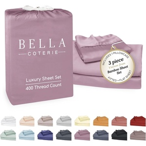 image:imageBella Coterie Luxury Bamboo Viscose King Size Sheet Set  Organically Grown  Cooling  Ultra Soft amp Breathable  18 Deep Pocket w Corner Straps  Hypoallergenic White12  Lilac