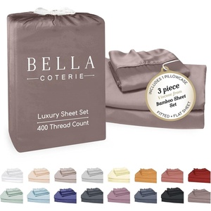 image:imageBella Coterie Luxury Bamboo Viscose King Size Sheet Set  Organically Grown  Cooling  Ultra Soft amp Breathable  18 Deep Pocket w Corner Straps  Hypoallergenic White09  Mocha