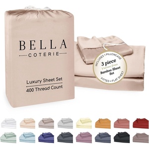 image:imageBella Coterie Luxury Bamboo Viscose King Size Sheet Set  Organically Grown  Cooling  Ultra Soft amp Breathable  18 Deep Pocket w Corner Straps  Hypoallergenic White18  Dusty Rose