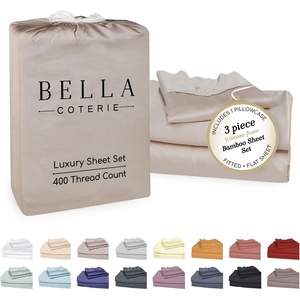 image:imageBella Coterie Luxury Bamboo Viscose King Size Sheet Set  Organically Grown  Cooling  Ultra Soft amp Breathable  18 Deep Pocket w Corner Straps  Hypoallergenic White02  Dune