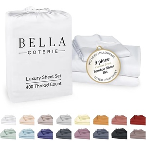 image:imageBella Coterie Luxury Bamboo Viscose King Size Sheet Set  Organically Grown  Cooling  Ultra Soft amp Breathable  18 Deep Pocket w Corner Straps  Hypoallergenic White01  White