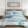 image:imageBella Coterie  Luxury Bamboo Viscose Queen Size Duvet Cover Set  Organically Grown  Cooling  Ultra Soft  8 Corner Ties  2 Pillow Shams  90 x 94  No Insert Sea GlassCoastal Blue