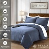 image:imageBella Coterie  Luxury Bamboo Viscose Queen Size Duvet Cover Set  Organically Grown  Cooling  Ultra Soft  8 Corner Ties  2 Pillow Shams  90 x 94  No Insert Sea GlassSlate Blue
