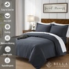image:imageBella Coterie  Luxury Bamboo Viscose Queen Size Duvet Cover Set  Organically Grown  Cooling  Ultra Soft  8 Corner Ties  2 Pillow Shams  90 x 94  No Insert Sea GlassCharcoal Grey