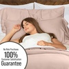 image:imageBella Coterie  Luxury Bamboo Viscose Queen Size Duvet Cover Set  Organically Grown  Cooling  Ultra Soft  8 Corner Ties  2 Pillow Shams  90 x 94  No Insert Sea GlassDusty Rose