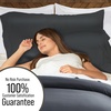 image:imageBella Coterie  Luxury Bamboo Viscose Queen Size Duvet Cover Set  Organically Grown  Cooling  Ultra Soft  8 Corner Ties  2 Pillow Shams  90 x 94  No Insert Sea GlassCharcoal Grey