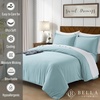 image:imageBella Coterie  Luxury Bamboo Viscose Queen Size Duvet Cover Set  Organically Grown  Cooling  Ultra Soft  8 Corner Ties  2 Pillow Shams  90 x 94  No Insert Sea GlassCoastal Blue